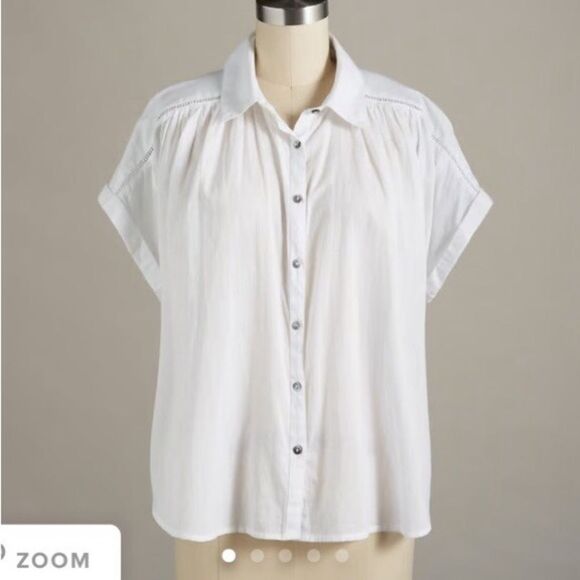 Sundance tensift white cotton button down t shirt • XXL - Picture 1 of 5